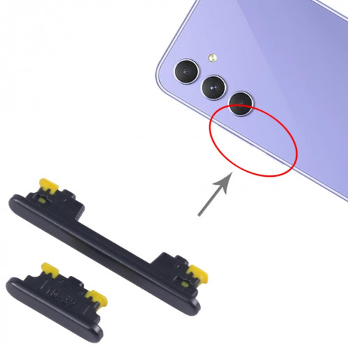 Pour Samsung Galaxy A54 SM-A546B 10 pièces bouton d'alimentation et bouton de contrôle du volume d'origine (noir) SH029B1269-05