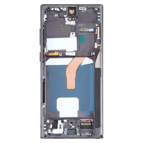 Pour Samsung Galaxy S22 Ultra 5G SM-S908U Édition américaine OLED LCD Écran Numériseur Assemblage complet avec cadre (Noir) SH110B50-07