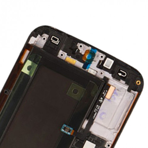 Écran LCD Super AMOLED d'origine pour Samsung Galaxy S6 Edge SM-G925F Assemblage complet du numériseur avec cadre (Blanc) SH172W649-05