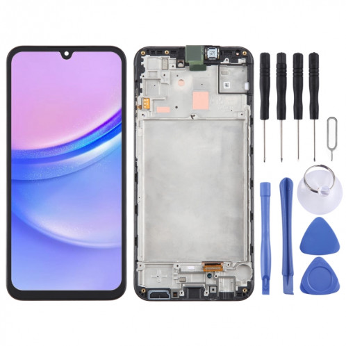 Pour Samsung Galaxy A15 4G SM-A155F Écran LCD d'origine numériseur assemblage complet avec cadre (noir) SH342B236-07