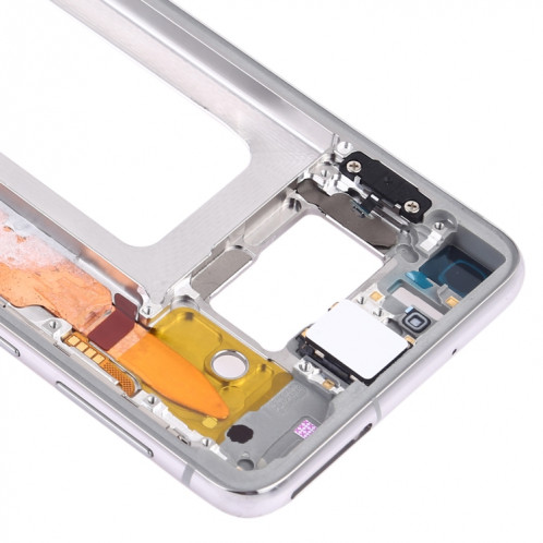 Pour Samsung Galaxy S10e SM-G970F/DS, SM-G970U, SM-G970W Plaque de cadre central avec touches latérales (Blanc) SH389W299-06