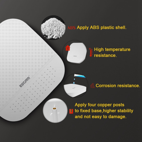 ESCAM PVR204 1080P 4CH + 2CH ONVIF NVR enregistreur vidéo numérique avec 2CH Cloud Channel pour système de caméra IP (blanc) SE023W1989-015