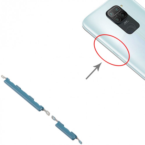 Bouton d'alimentation et bouton de commande de volume pour Xiaomi Redmi Note 9 / Redmi 10x 4G (vert) SH251G226-04