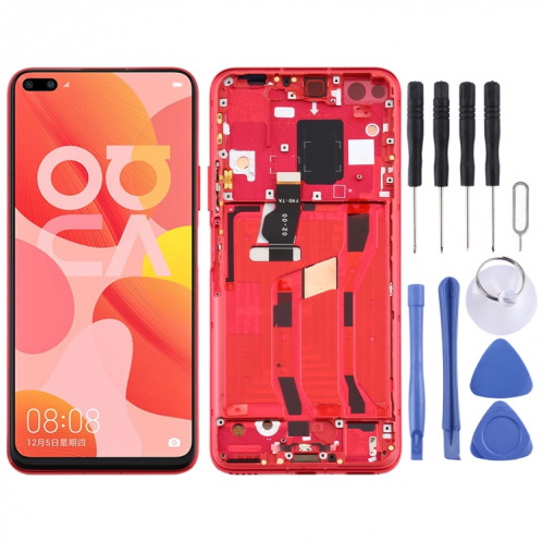 Écran LCD et numériseur complet avec cadre pour Huawei Nova 6 5G (rouge) SH474R331-06