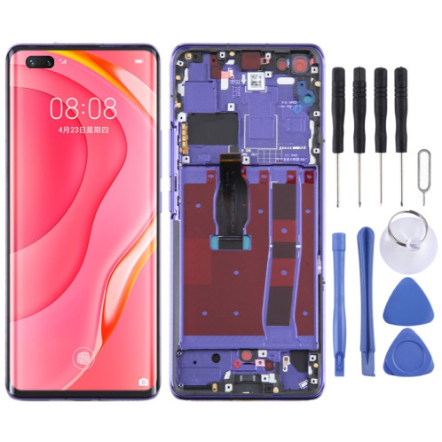Écran LCD OLED d'origine pour Huawei Nova 7 Pro 5G Ensemble complet de numériseur avec cadre (Bleu) SH479L1160-06
