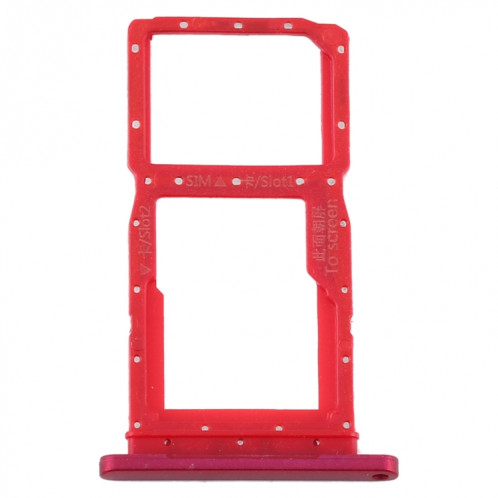 Plateau pour Carte SIM + Plateau pour Carte SIM / Plateau pour Carte Micro SD pour Huawei Y9s (Rouge) SH584R1015-04