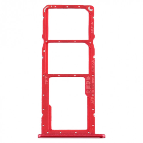 Plateau de la carte SIM + plateau de la carte SIM + plateau de la carte Micro SD pour Huawei Y6s (2019) (rouge) SH588R139-04