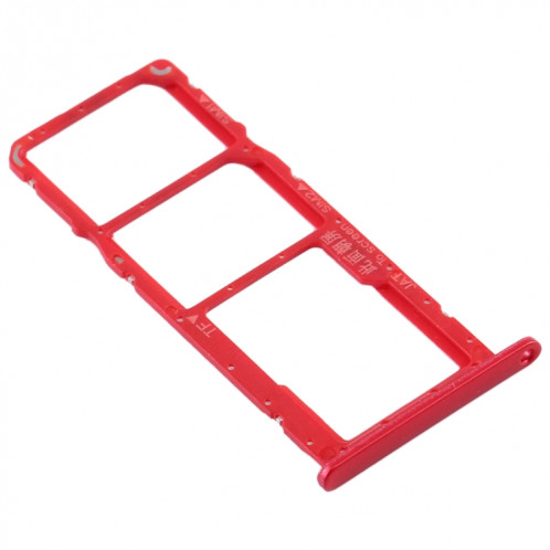 Plateau de la carte SIM + plateau de la carte SIM + plateau de la carte Micro SD pour Huawei Y6s (2019) (rouge) SH588R139-04