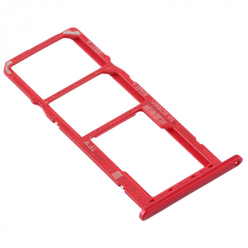 Plateau pour carte SIM + Plateau pour carte SIM + Plateau pour carte Micro SD pour Huawei Y6 Pro (2019) (Rouge) SH591R1951-04