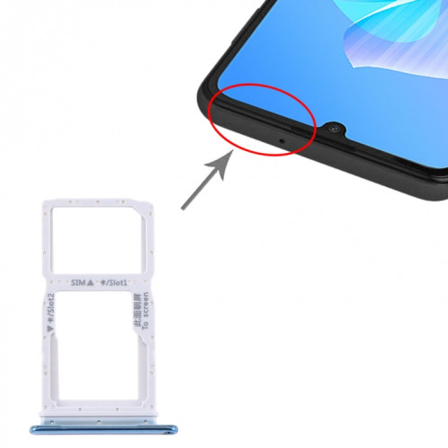 Plateau pour carte SIM + plateau pour carte SIM / plateau pour carte Micro SD pour Huawei Enjoy Z 5G (Twilight) SH95JS154-04