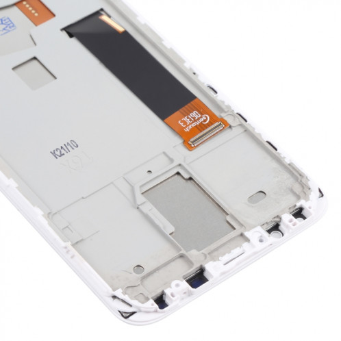 Écran LCD TFT pour Meizu 16X Digitizer Assemblage complet avec cadre, ne prenant pas en charge l'identification des empreintes digitales (Blanc) SH603W1850-07