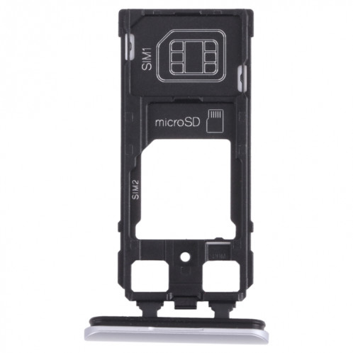 Plateau de carte SIM + plateau de carte SIM / plateau de carte micro SD pour Sony Xperia 1 / Xperia XZ4 (argent) SH960S1964-04