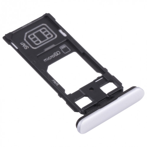 Plateau de carte SIM + plateau de carte SIM / plateau de carte micro SD pour Sony Xperia 1 / Xperia XZ4 (argent) SH960S1964-04