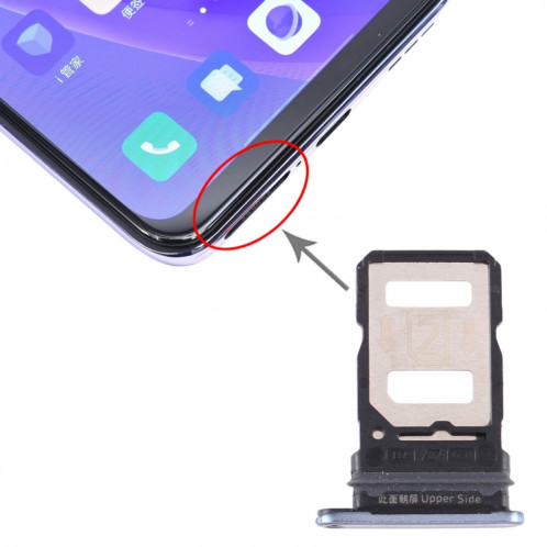 Pour Vivo Y73s V2031A Plateau de carte SIM + Plateau de carte SIM (Noir) SH084B473-04