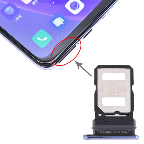 Pour Vivo Y73s V2031A Plateau de carte SIM + Plateau de carte SIM (Violet) SH084P1769-04
