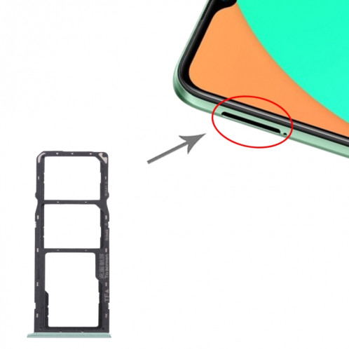 Pour OPPO Realme C11 RMX2185 Plateau de carte SIM + Plateau de carte SIM + Plateau de carte Micro SD (Vert) SH085G1005-04