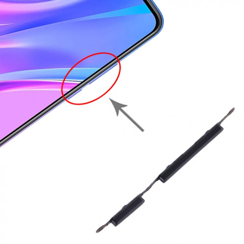 Bouton d'alimentation et bouton de contrôle du volume pour Xiaomi Redmi 9A (noir) SH093B1316-05