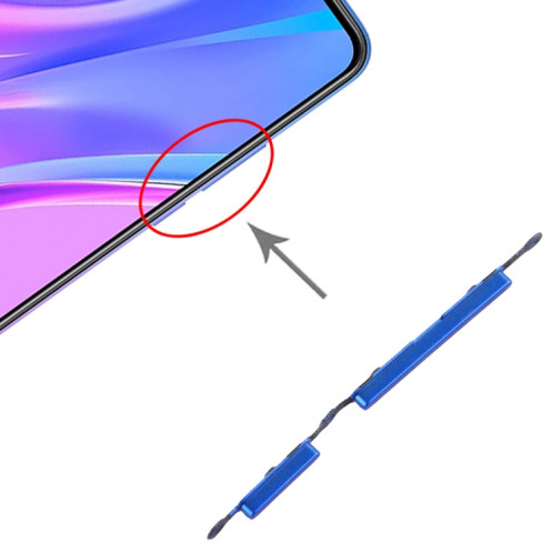 Bouton d'alimentation et bouton de contrôle du volume pour Xiaomi Redmi 9A (bleu) SH093L1601-05