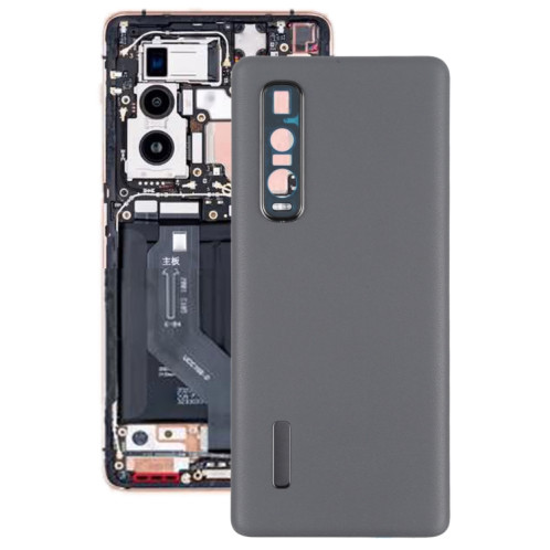 Couverture arrière de la batterie en cuir d'origine pour OPPO Trouver X2 PRO CPH2025 PDEM30 (Noir) SH84BL966-07
