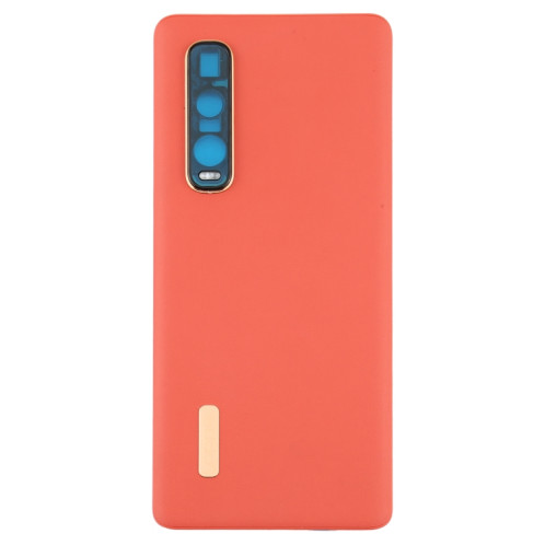 Pour OPPO Find X2 Pro CPH2025 PDEM30 Couverture arrière de la batterie en cuir d'origine (Orange) SH84EL1630-06