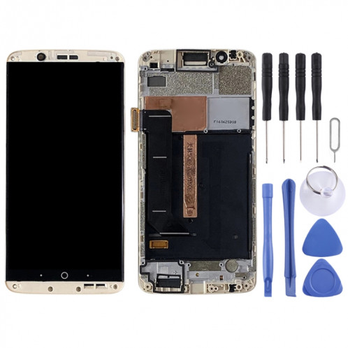Écran LCD AMOLED d'origine pour ZTE Axon 7 A2017 A2017U A2017G Assemblage complet du numériseur avec cadre (Or) SH219J1162-04
