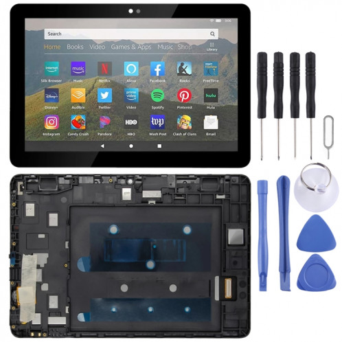 Écran LCD OEM pour Amazon Fire HD 8 2020 10e génération K72LL4 Ensemble complet de numériseur avec cadre SH1261179-05