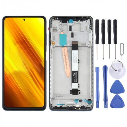 Écran LCD d'origine et numériseur complet avec cadre pour Xiaomi Poco X3 NFC / Poco X3 (noir) SH384B1104-06