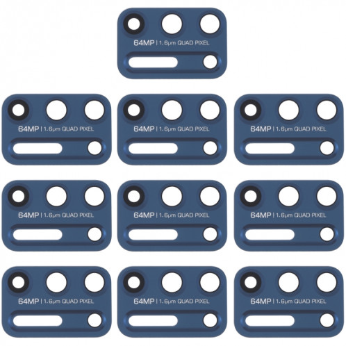 Objectif de caméra arrière 10 PCS pour Motorola Moto G9 Plus XT2087-1 (bleu) SH407L488-05