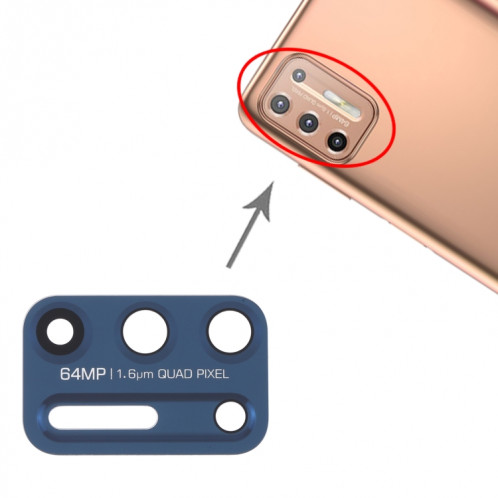Objectif de caméra arrière 10 PCS pour Motorola Moto G9 Plus XT2087-1 (bleu) SH407L488-05