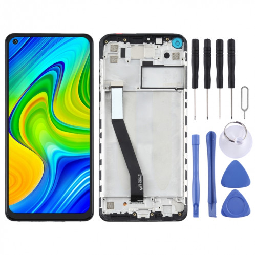 Écran LCD et numériseur complet avec cadre pour Xiaomi Redmi Note 9 4G / Redmi 10X 4G (noir) SH415B92-06