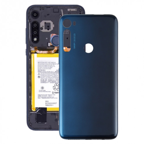 Cache arrière de batterie d'origine pour Motorola Moto One Fusion Plus PAKF0002IN (bleu) SH469L485-06