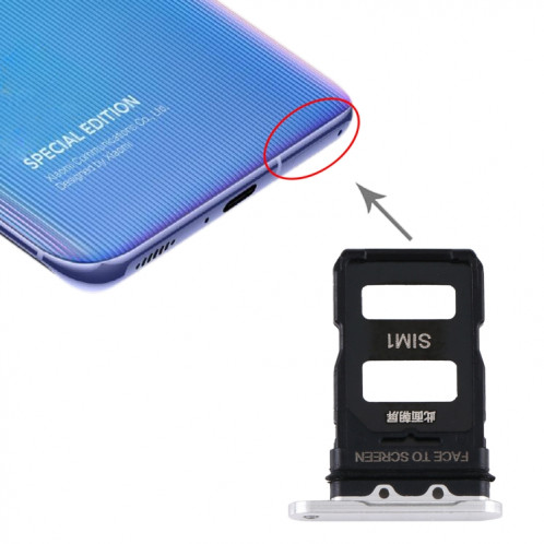 Plateau de la carte SIM + plateau de la carte SIM pour Xiaomi Mi 11 (Argent) SH512S1897-04