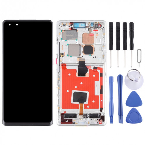 Écran LCD d'origine et numériseur Assemblage complet avec cadre pour Huawei Mate 40 Pro (argent) SH645S1994-07