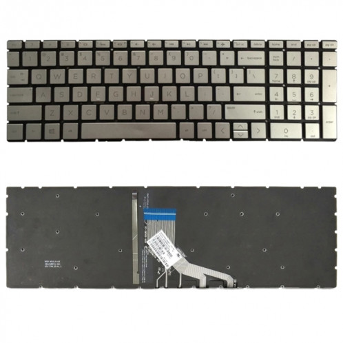 Version américaine Clavier avec rétroéclairage au clavier pour HP 15-DA 15-DA0002DX 15-DA0008CA 15-DB 15-DB0003CA TPN-C135 TPN-C136 (argent) SH693S505-04