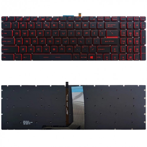 Version américaine Clavier avec rétroéclairage pour MSI GT62 GT72 GE62 GE72 GS60 GS70 GL62 GL72 GP62 GT72S GP72 GL63 GL73 (rouge) SH722R1443-04