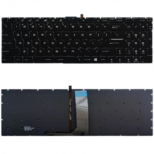 Version américaine Clavier avec rétroéclairage pour MSI GT62 GT72 GE62 GE72 GS60 GS70 GL62 GL72 GP62 GT72S GP72 GL63 GL73 (Blanc) SH722W1183-04