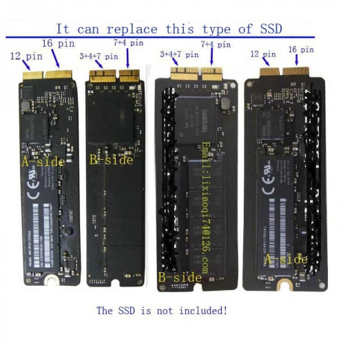 NVME M.2 Carte Adapter SSD NGFF pour MacBook Air A1466 A1465 SH17231777-04