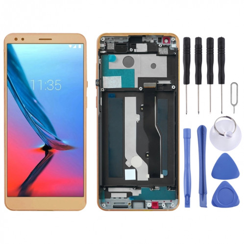 Écran LCD OEM pour ZTE Blade V9 V0900 Assemblage complet du numériseur avec cadre (or) SH741J601-04