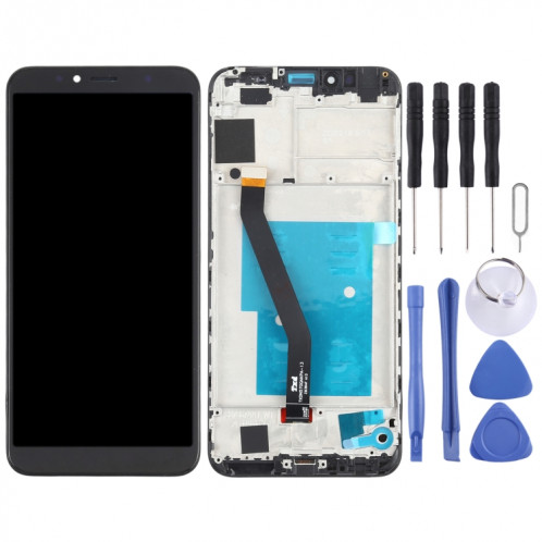 Écran LCD et numériseur assemblage complet avec cadre pour Huawei Y6 (2018) (Noir) SH34BL131-07