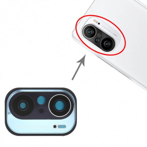 Cache à lentille de la caméra pour Xiaomi Redmi K40 (48MP) M2012K11AC (Bleu) SH907L216-04