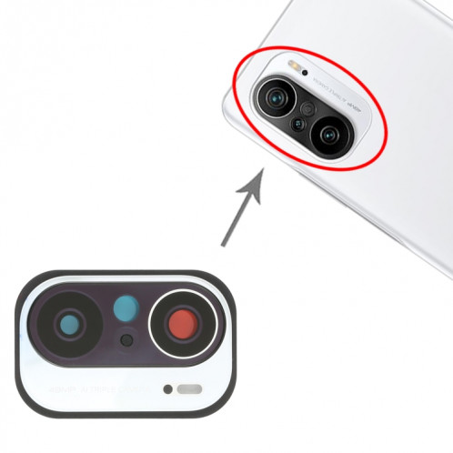 Cache de l'objectif de la caméra pour Xiaomi Redmi K40 (48MP) M2012K11AC (Blanc) SH907W1600-04