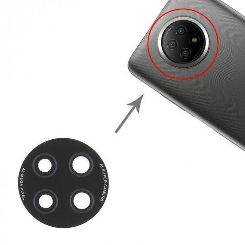 10 PCS Back Camera Lens pour Xiaomi Redmi Note 9 5G M2007J22C SH19211506-04