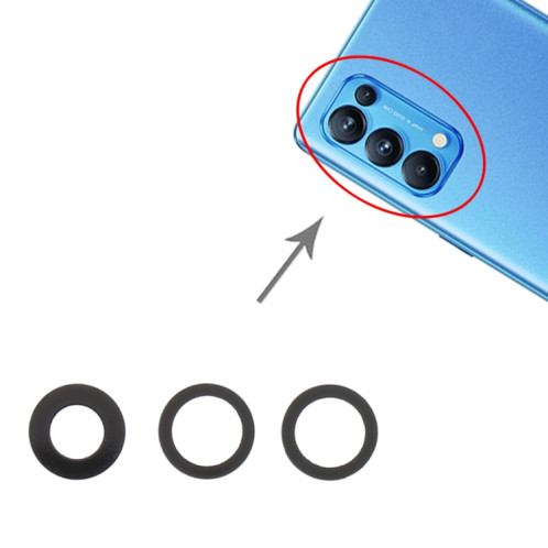 Pour OPPO Reno5 Pro 5G PDSM00 PDST00 CPH2201 10 pièces lentille de caméra arrière SH19291671-04
