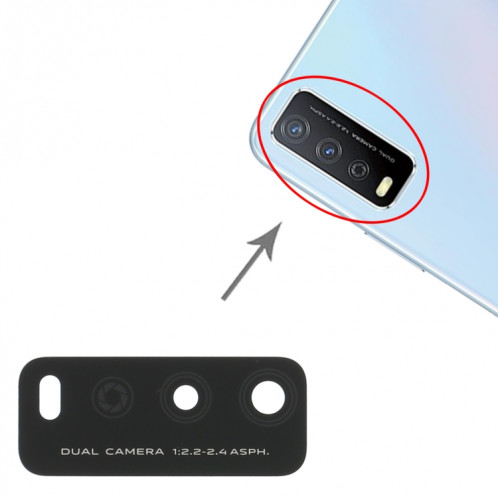 Pour Vivo Y12s V2026 V2033 Objectif de caméra arrière 10 pièces SH19371523-04