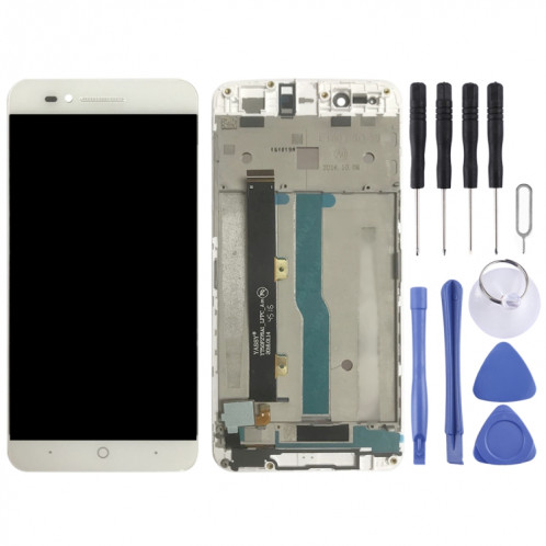 Écran LCD OEM pour ZTE Blade A610 / A610C / A612 Assemblage complet du numériseur avec cadre (blanc) SH977W996-06