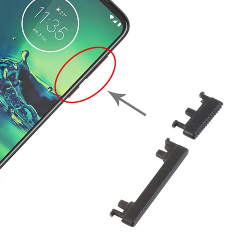 Bouton d'alimentation et bouton de contrôle du volume pour Motorola Moto G8 Play XT2015 XT2015-2 (Noir) SH013B390-04