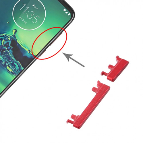 Bouton d'alimentation et bouton de contrôle du volume pour Motorola Moto G8 Play XT2015 XT2015-2 (rouge) SH013R954-04