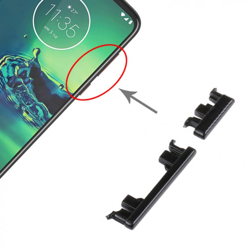Bouton d'alimentation et bouton de contrôle du volume pour Motorola Moto G8 Plus XT2019 XT2019-2 (Noir) SH014B1381-04