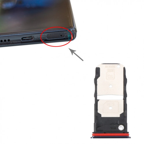 Plateau de carte SIM + plateau de cartes Micro SD pour Motorola Moto Edge + (Noir) SH021B434-04