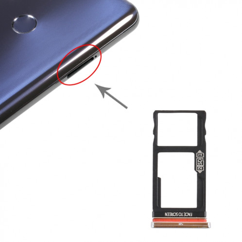 Plateau de carte SIM + plateau de carte Micro SD pour Motorola Moto One Action XT2013-1 XT2013-2 XT2013-4 (argent) SH025S1679-04